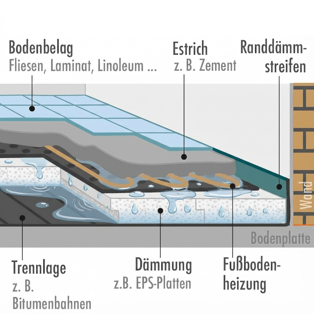 Wasserschaden an Dämmschicht